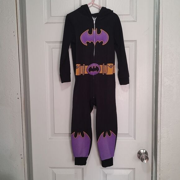 Girls Batman Zip up  Onesie Pajamas Size 4/5 - Picture 1 of 8